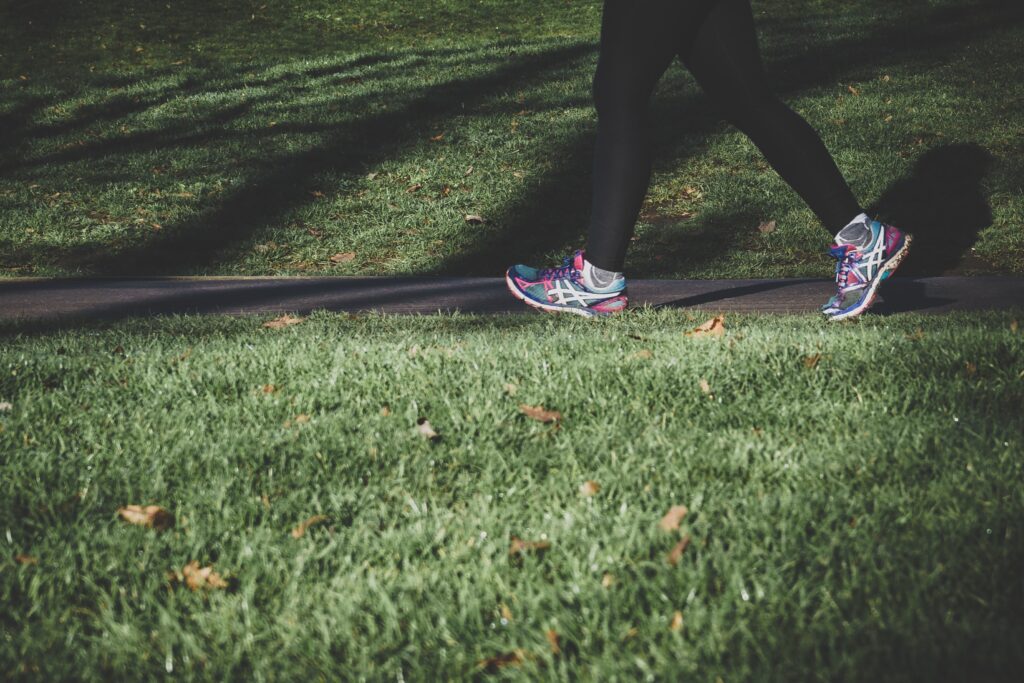 walking on a pathway
