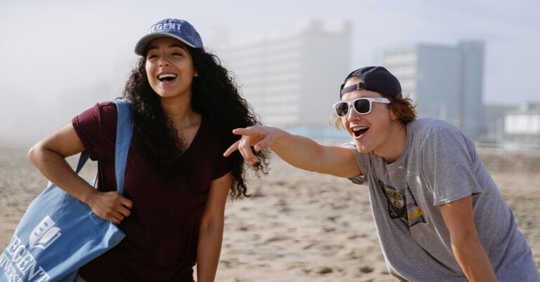 young adults at the beach